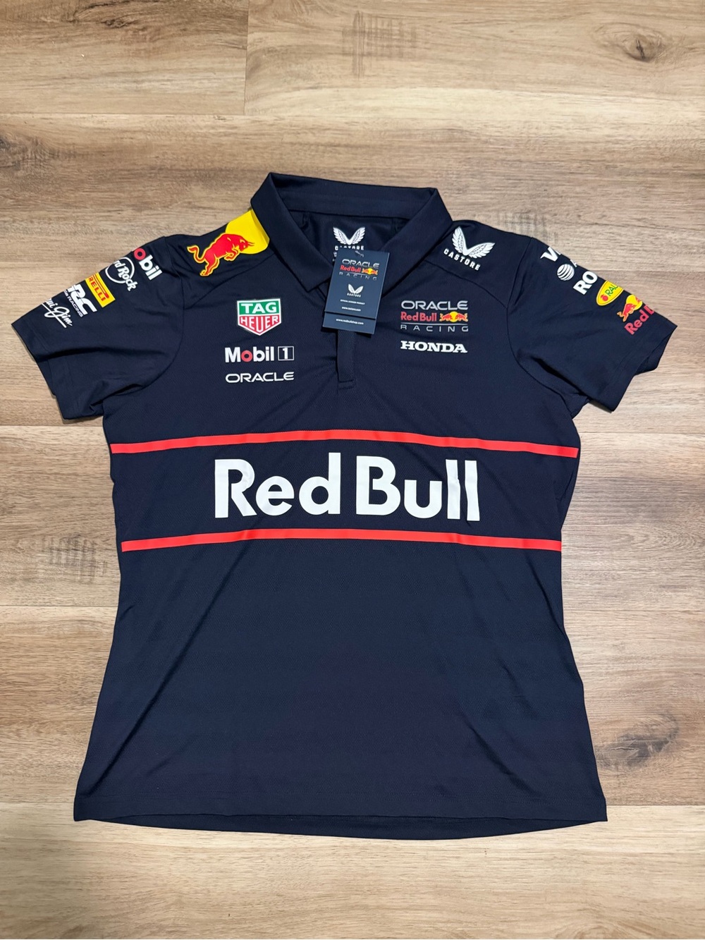 NWT women's Castore oracle red bull racing Max Size 8 F1 team polo Jersey